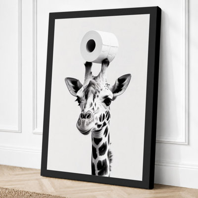Giraffe with Camera Surrealism - Wrapped Canvas