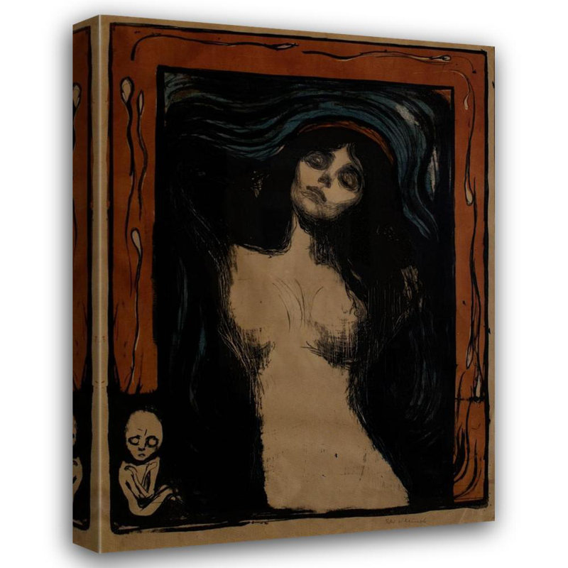 "Madonna" par Edvard Munch - Art sur toile tendue avec châssis, H 24 po x l 17 po