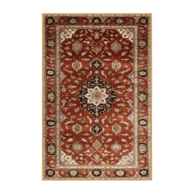 Machine Washable Turkish Brown Area Rug, Runner 2' x 4'