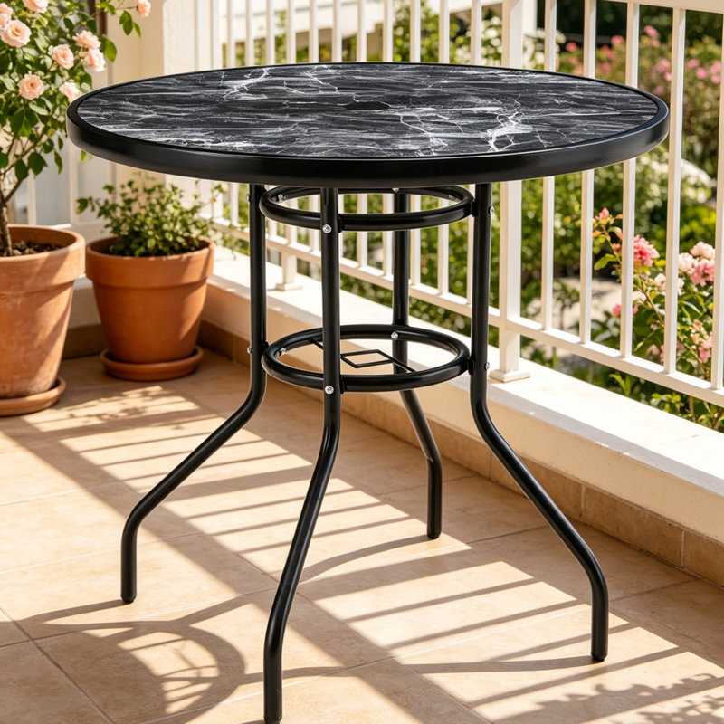 Round 80cm L Outdoor Garden Table