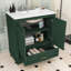 Meuble-lavabo de salle de bain avec lavabo, tiroir de rangement et 2 portes à fermeture douce-197506548