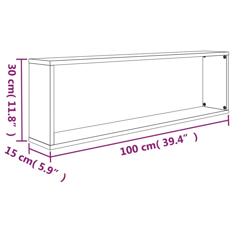 Floating Shelf, Grey Sonoma