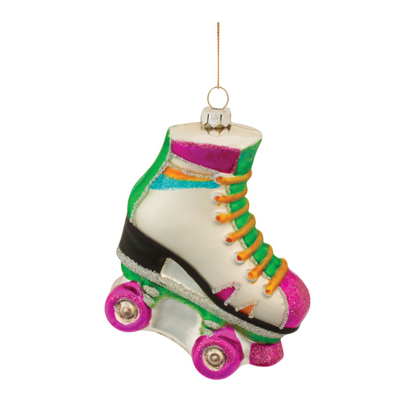 Ornement rétro patin à roulettes