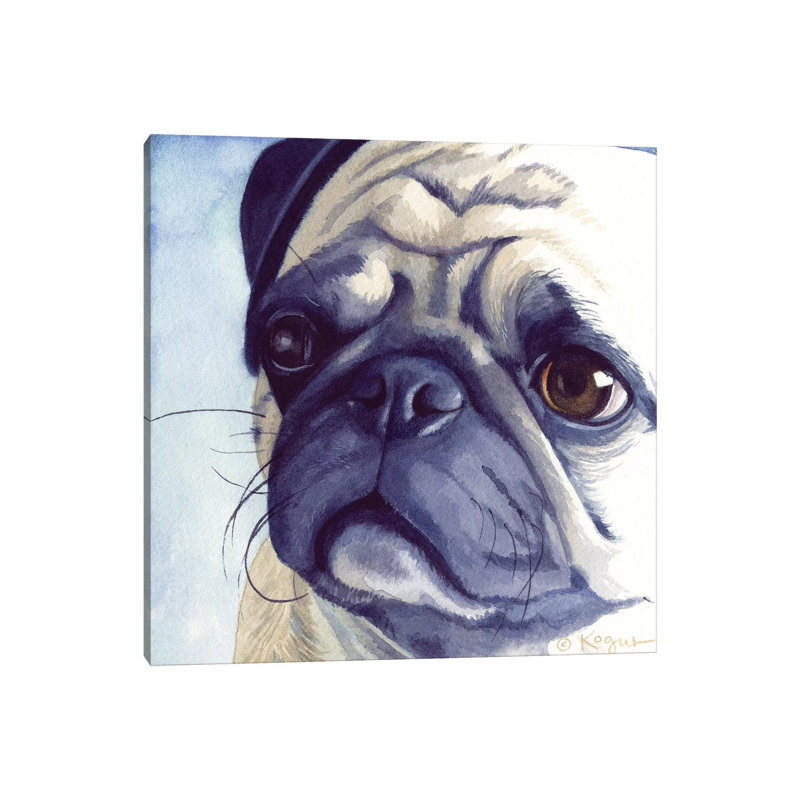 Bugabee Pug by Teresa Kogut - Painting on Canvas, Wrapped Canvas, 66.04 cm H x 66.04 cm W x 1.91 cm D