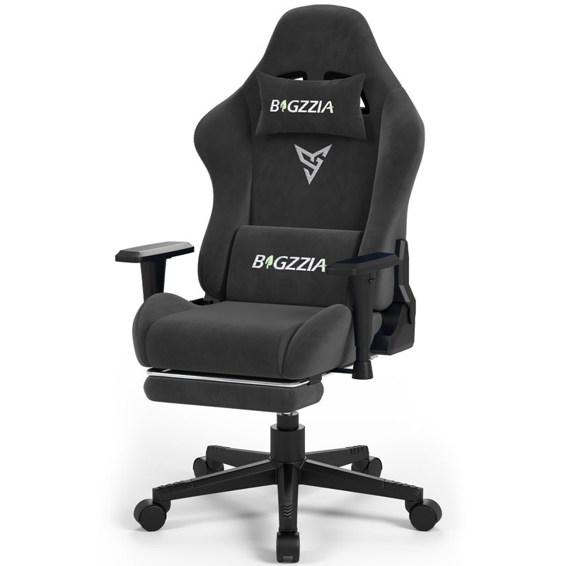 Ivy Bronx Adjustable Swiveling PC & Racing Game Chair in Black