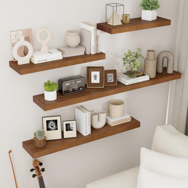 Dalvyn 3 Piece Floating Shelf, Yellow