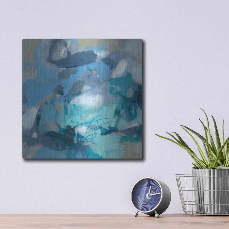 «Abstract Blues I» par Christina Long, H 12 po x l 12 po
