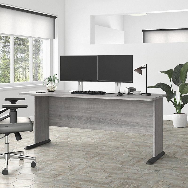 Bureau Studio A, Gris platine, H 30 po x l 72 po x P 27 po