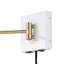 Applique murale portative de charge USB à 1 lumière en fer de style Mid-Century 16 po Jaco, noir / laiton doré-67638194