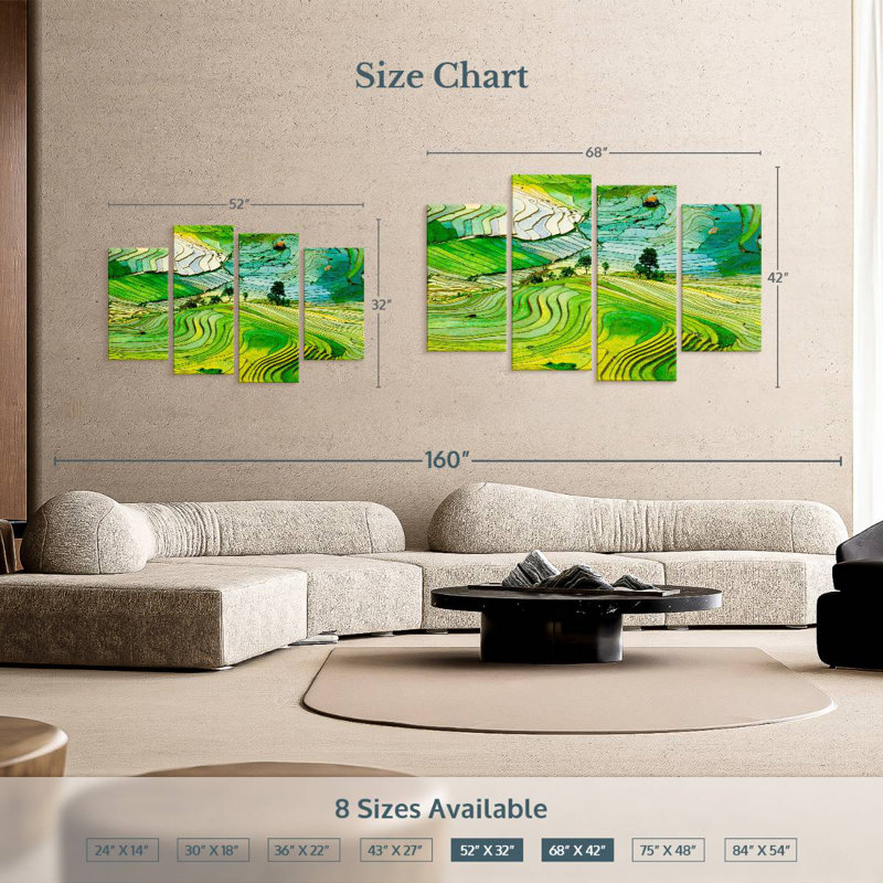 Rizières Alvord Lao Cai, H 32 po x l 52 po