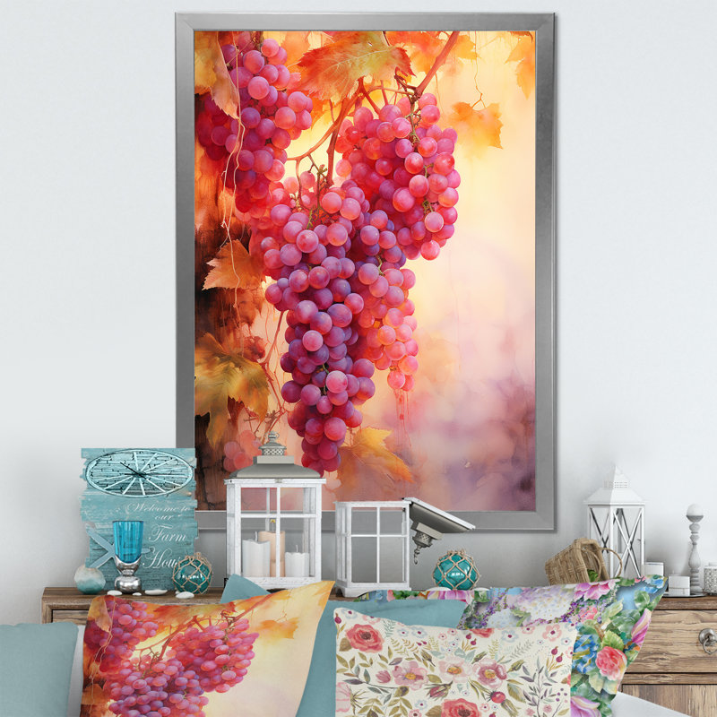 Vineyard Veil I - Imprimé, Cadre simple argenté, H 20 po x l 12 po x P 1 po