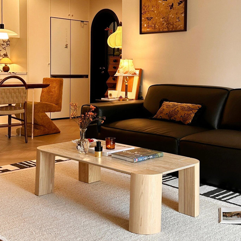 Table basse en bois fritté de style moderne, H 15,7 po x L 39,3 po x l 19,6 po