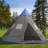 Outsunny 12Ft Camping Tent 6-7 Person 4 Season With 8 Mesh Windows, Outdoor Teepee Tent With Waterproof Material For Family And Friends Camping