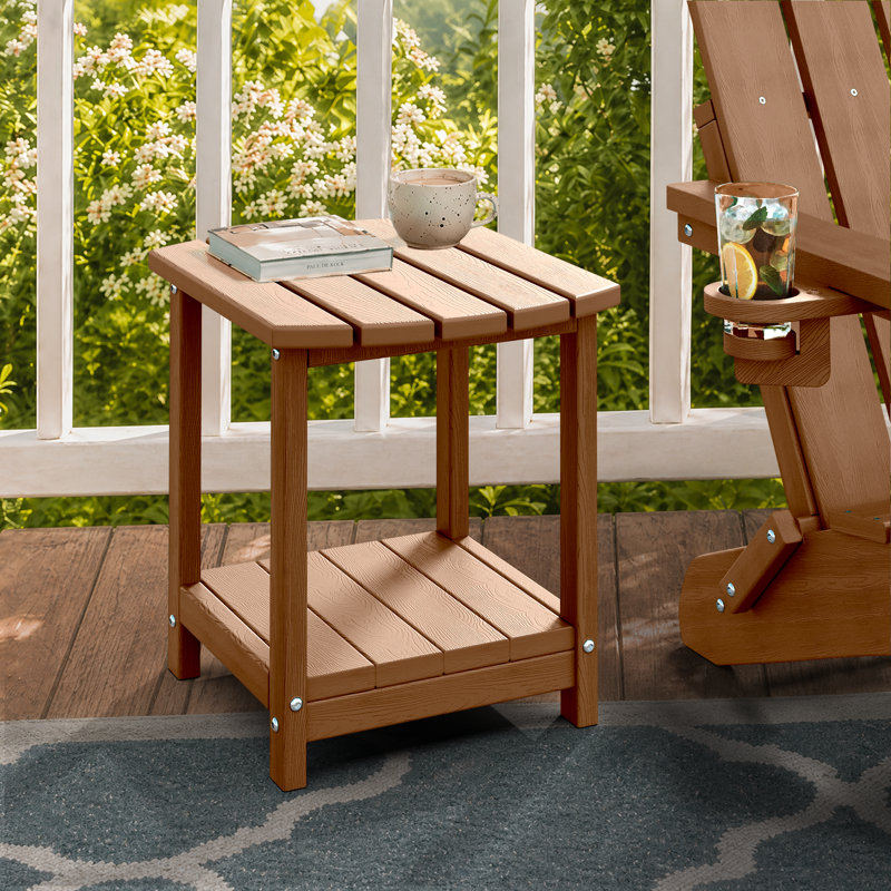 Table de bout d'extérieur en PEHD Adirondack, Tanné