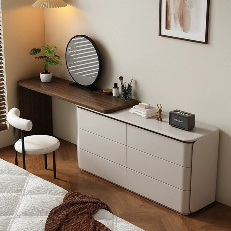 Coiffeuse avec miroir lumineux, 6 tiroirs, 1 chaise