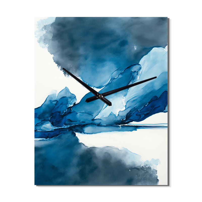 Amyra - Abstract Liquid Ink Wall Clock Oversized, Très petit