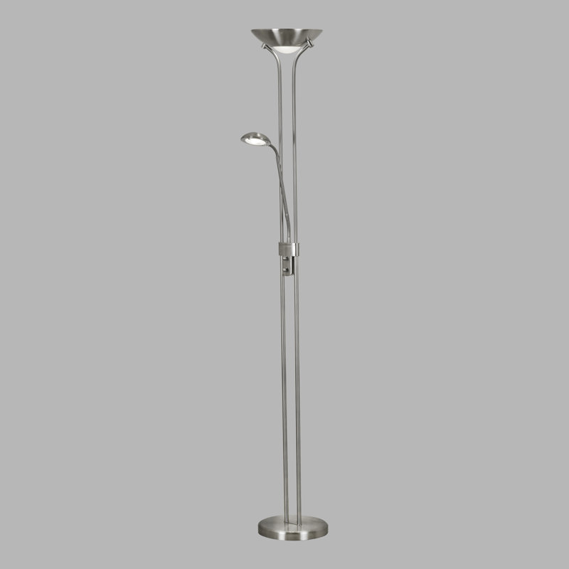Vamyr 180 H cm Torchiere Floor Lamp, Satin Silver
