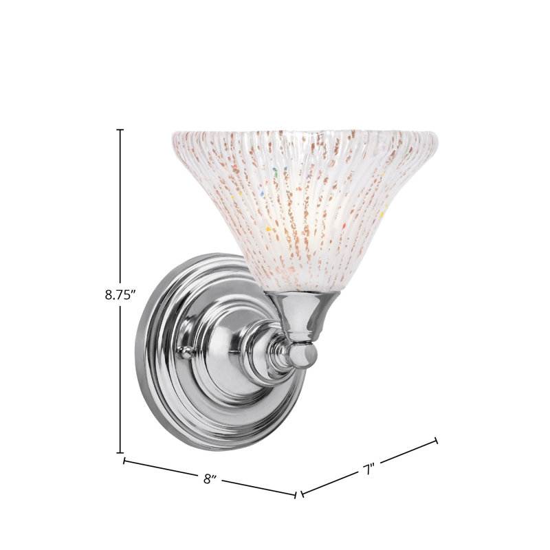 Wall Sconce With 7" Frosted Crystal Glass, Chrome