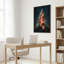Impression sur toile géométrique empilée avec toile rougeoyante orange et bleu sarcelle-133563622
