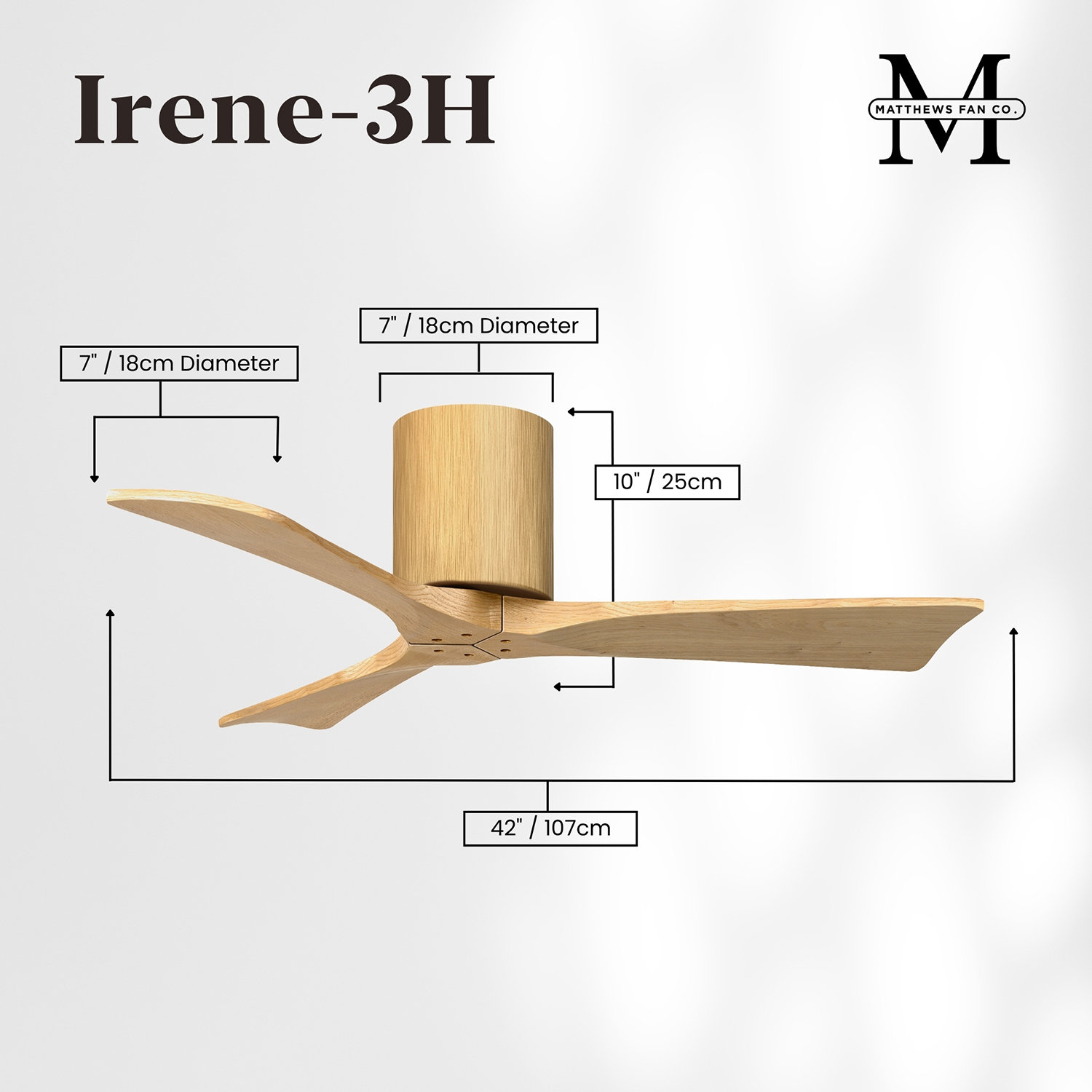 Olivier 3 Blade Ceiling Fan, Light Maple, Light Maple Tone, 42"
