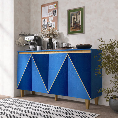 Buffet moderne bicolore à contraste visuel avec tablettes réglables
