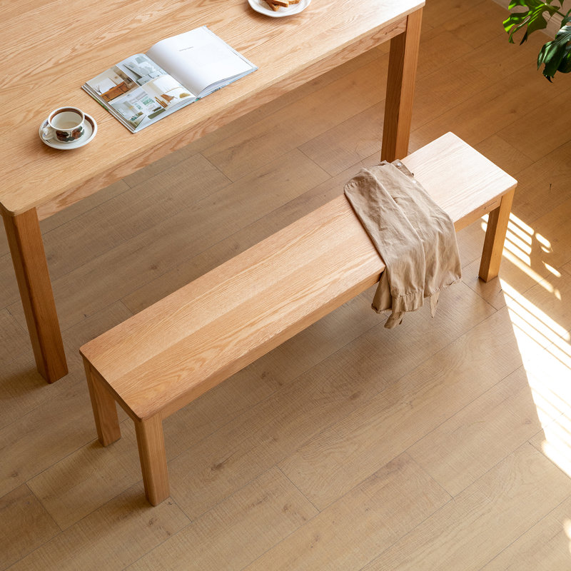 Banc de table en bois de chêne naturel pour salle à manger (seulement avec banc inclus)