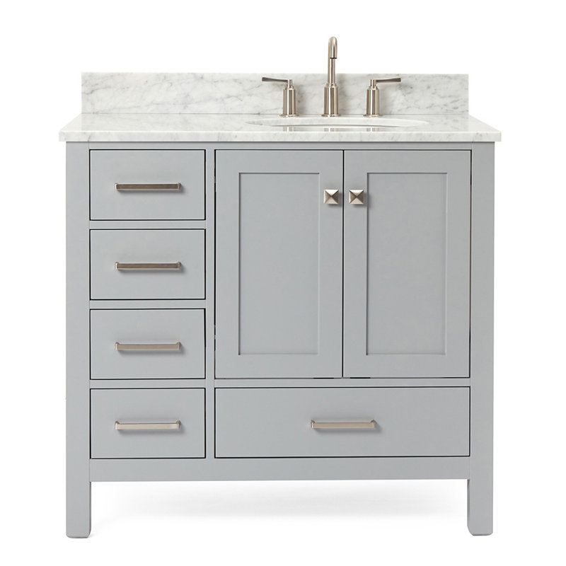 Ensemble de meuble-lavabo simple 37 po Flynt, gris