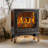 Cythina 24 ” Freestanding Electric Fireplace Stove Heater with Remote Control & Smart APP