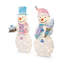 Décoration de Noël bonhomme de neige en tissu pré-illuminé sur le thème des bonbons (2 pièces)