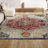 Lathan Bohemian FLAIR Boho Vintage Medallion Cream/Orange Rug-1564995375