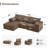 108" Modular Sofa Corduroy Modern L Shaped Sectional For Living Room-1473597407