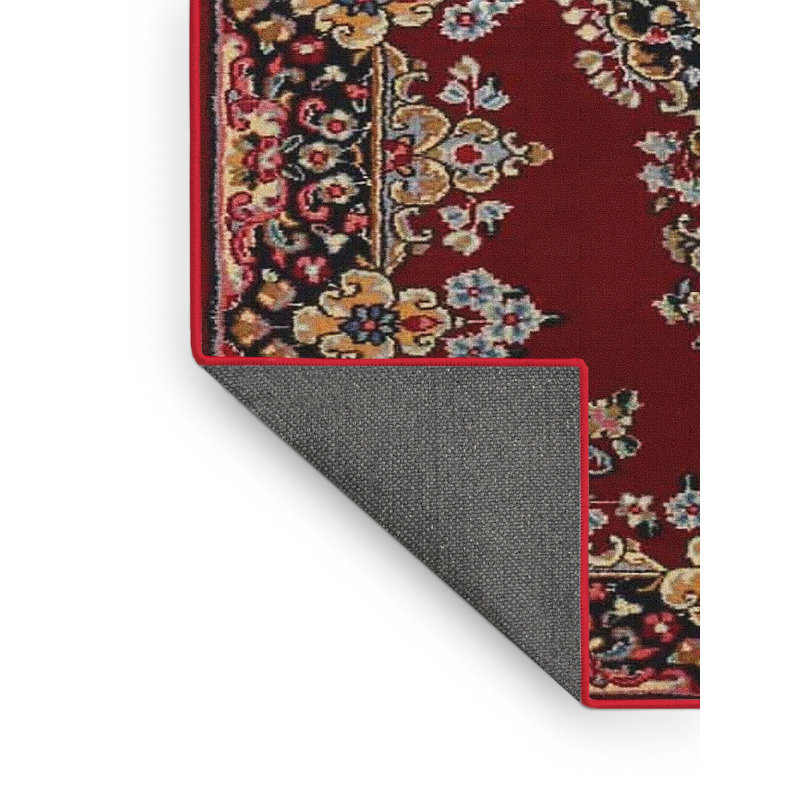 Tapis décoratif rouge/noir Dimarco oriental, Rectangle 7 pi x 9 pi