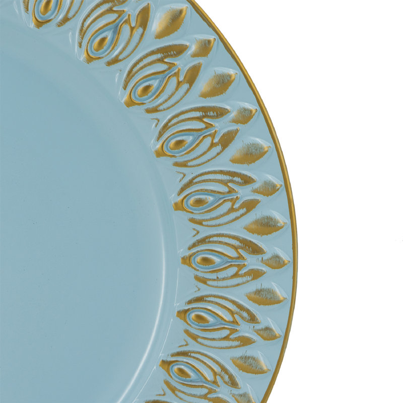 Assiette décorative Dumdum - ensemble de 8, Bleu/doré