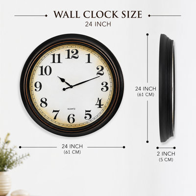 Horloge murale de 24 pouces