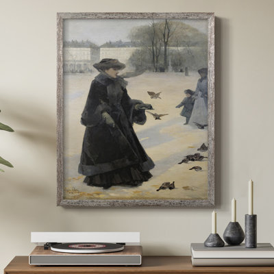 Vintage Portrait Print C Framed Print - Solid Wood