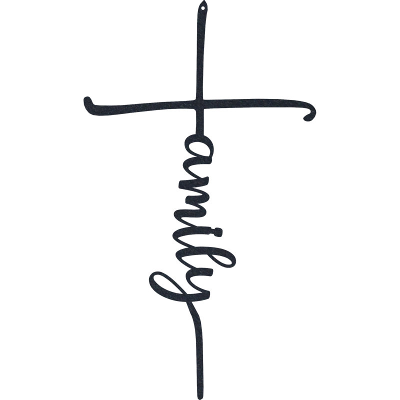 Family Cross Wall Décor, 20" H x 11.7" W x 0.06" D