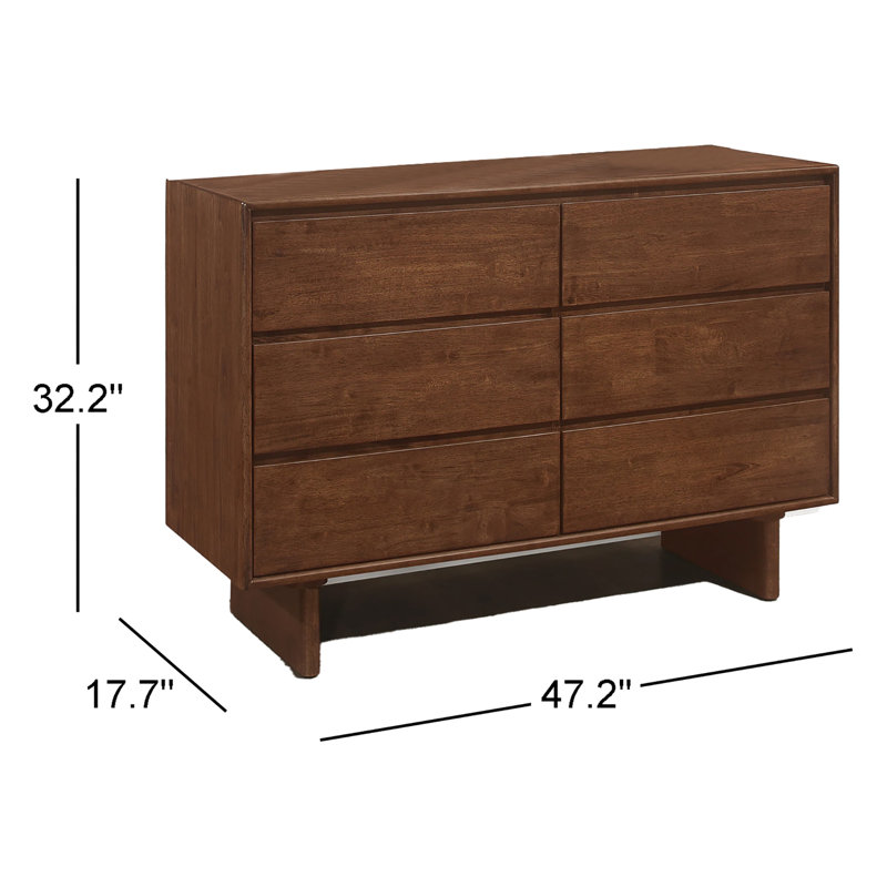 Burnita Solid Wood 47.2 " W 6 - Drawer Dresser