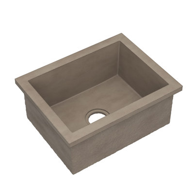 22" Pacifica Undermount Concrete Kitchen Sink in Ash