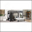 Grand lit superposé simple avec garde-robe intégré, lit superposé en métal avec lit gigogne, bureau pliable, échelles, conception à réduction de bruit, noir-1719468705
