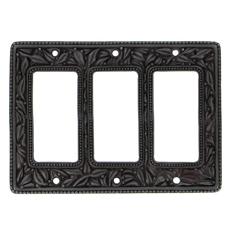 San Michele 3-Gang Rocker Combination Wall Plate, 4.5" H x  6.25" W x 0.25" D, Oil-Rubbed Bronze