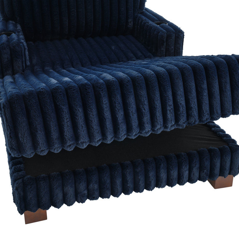 Upholstered Chaise Lounge, Navy