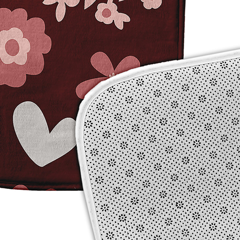 Tapis de bain pour la Saint-Valentin, L 17 po x L 24 po, Rouge