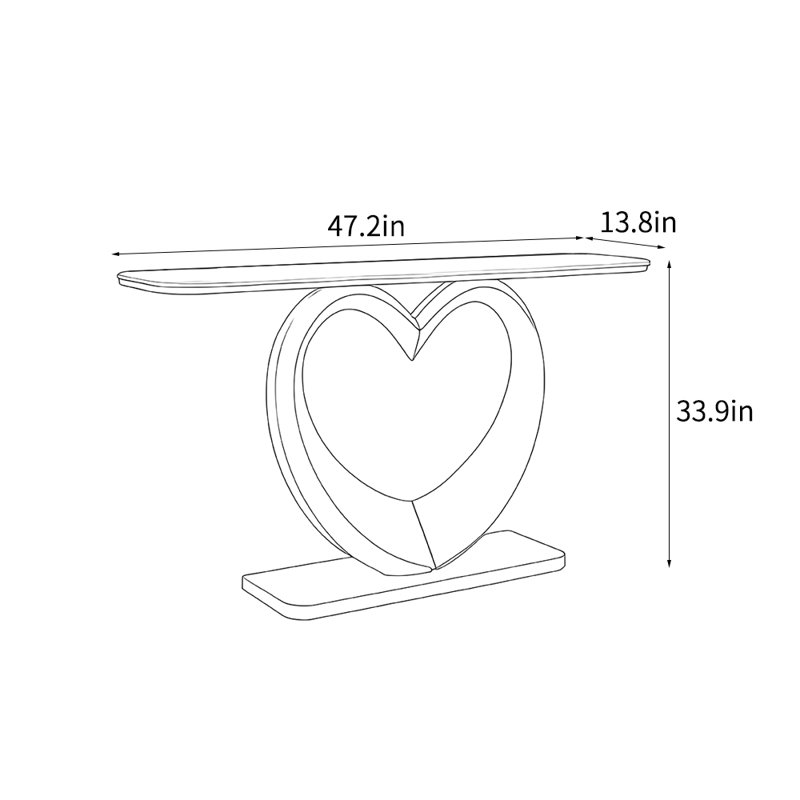Modern simple light luxury console table, 33.9" H x 47.2" W x 13.8" D