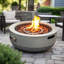 Foyer d'extérieur au gaz propane 24 po, foyer rond en acier de 50000 BTU pour terrasse de jardin - Gris-968663310