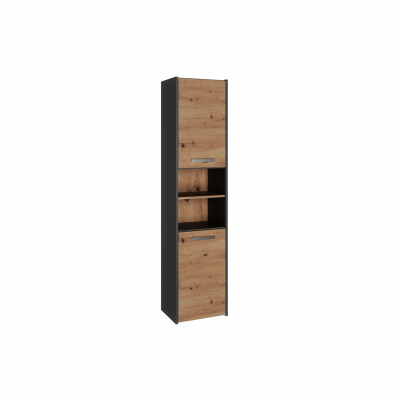 Delancey Linen Cabinet, Antracyt/Artisan Oak