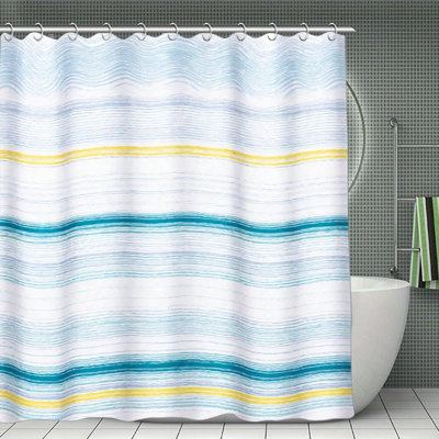 Rideaux de douche Wavy Striped Coastal, 71 × 71