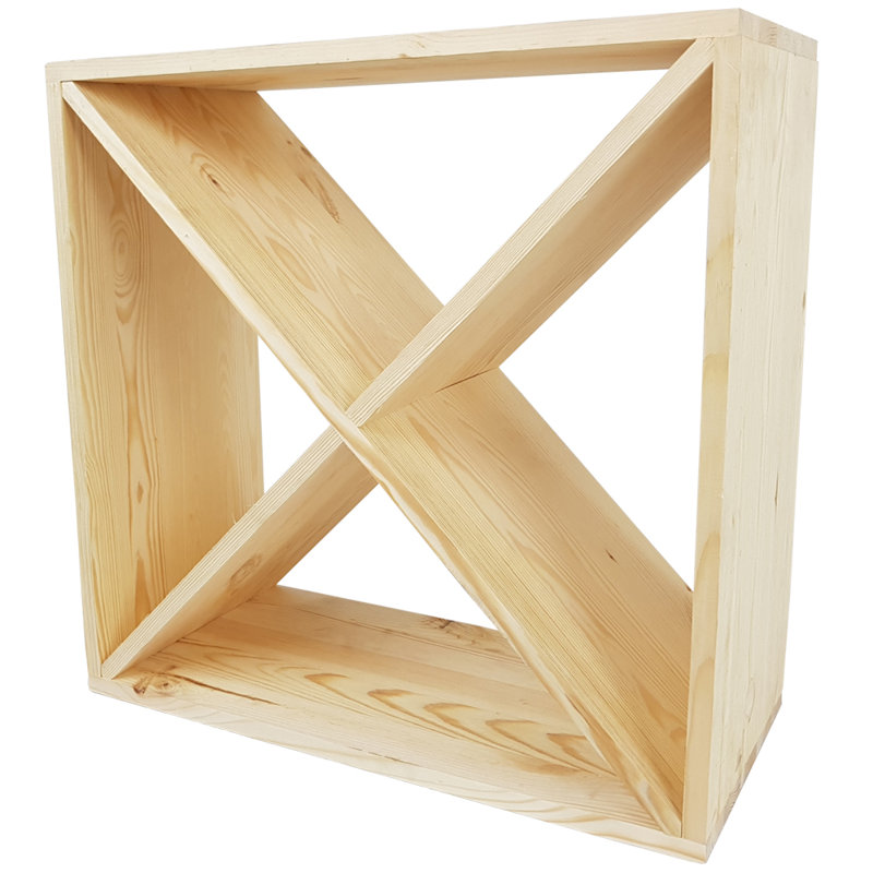 Janice Floor Wine Bottle Rack, Natural Brown