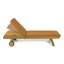 Chaise longue d'extérieur en bois d'acacia avec coussin orange et roulettes Mall Mall Contemporary-335429779