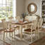 Buttermilk Cherry Asian Rubberwood Rectangular 5 Piece Kitchen Dining Table Set Butterfly Leaf-203124341-203124296