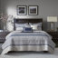 Ensemble de courtepointe réversible en jacquard bleu marine 6 pièces avec coussins décoratifs Rhapsody